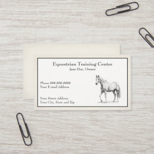 Cartão de visita dos estábulos do centro equestre