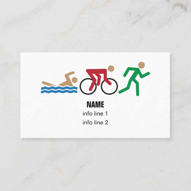 Cartão de visita dos ícones da cor do Triathlon (Frente)