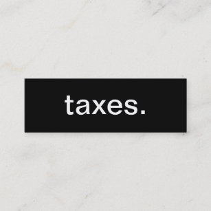 Cartão de visita dos impostos