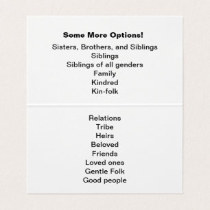 Cartão De Visita Dos "intervenção w/suggestions irmãos e das irmãs"