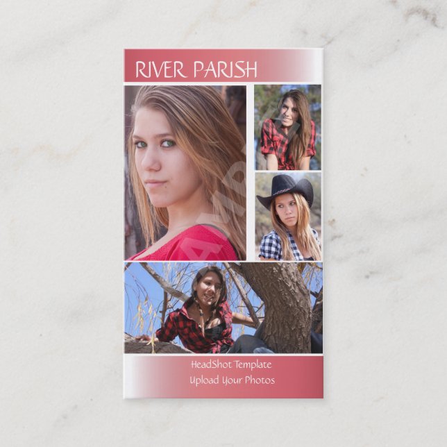 Cartão de visita dos modelos e atores (Frente)