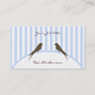 Cartão de visita dos pássaros da listra azul