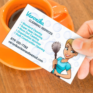 Cartão de visita dos Serviços de Limpeza Maid