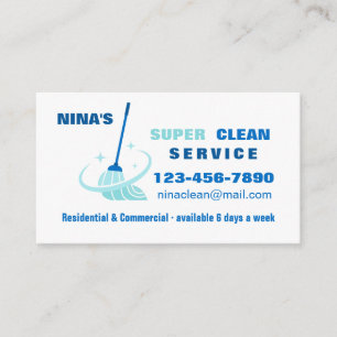 Cartão de visita dos Serviços de Limpeza Super L