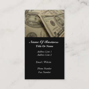 Cartão de visita dos serviços financeiros