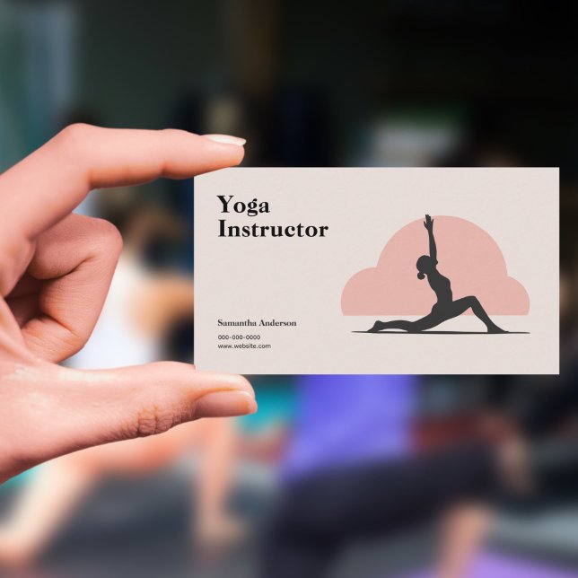 Cartão De Visita Dose Baixa - Instrutor Yoga (Low Lunge Pose - Yoga Instructor Business Card)