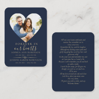 Cartão De Visita Double Joint Memorial Photo Funeral Prayer Card