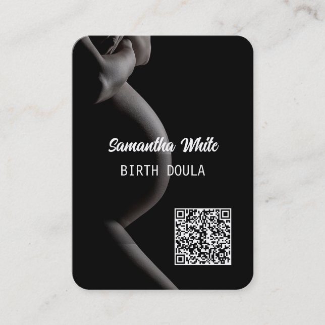 Cartão de Visita Doula com Código QR (Frente)