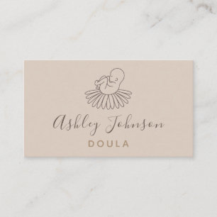 Cartão De Visita Doula Midwest Birth Treinador Elegante Boho Floral
