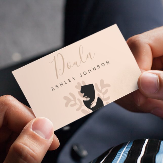 Cartão De Visita Doula Midwith Treinador Grávida Lady Earth Tone (Criador carregado)