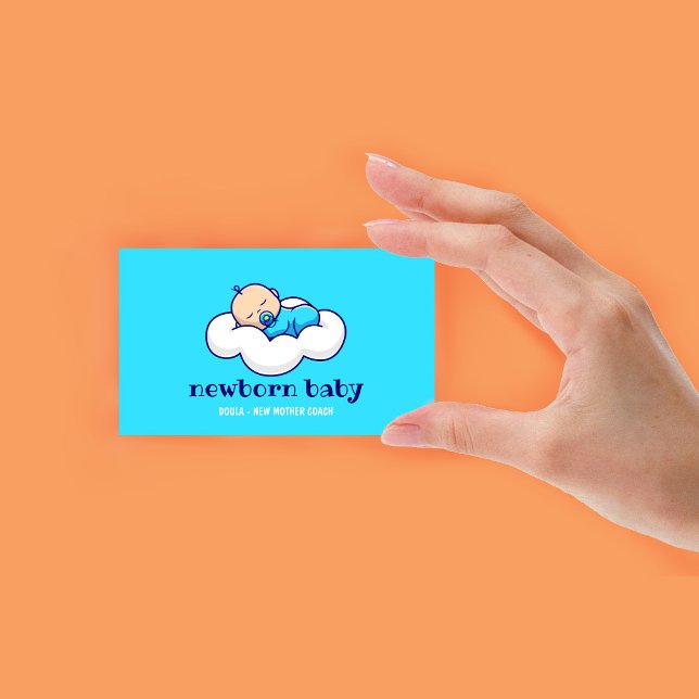Cartão De Visita Doula New Baby Dormindo na Nuvem (Doula New Baby Sleeping on Cloud Business Card)