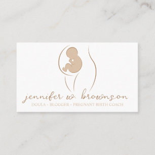 Cartão De Visita Doula Treinamento de Parto Design com Grávida e Be