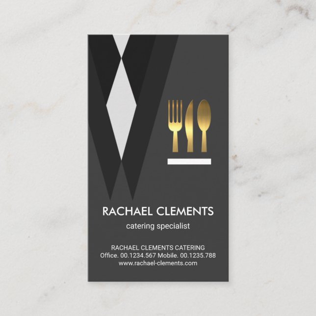 Cartão De Visita Dourada cerimônia de terreiro de Tuxedo (Frente)