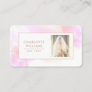 Cartão De Visita Dourada cor-de-água personalizada Foto elegante br