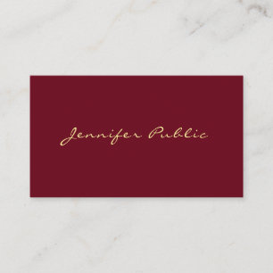 Cartão De Visita Dourada Cor Manuscrito Script Personalizado