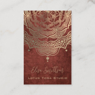 Cartão De Visita Dourada e Terracotta Elegante Mandala Cura Natural