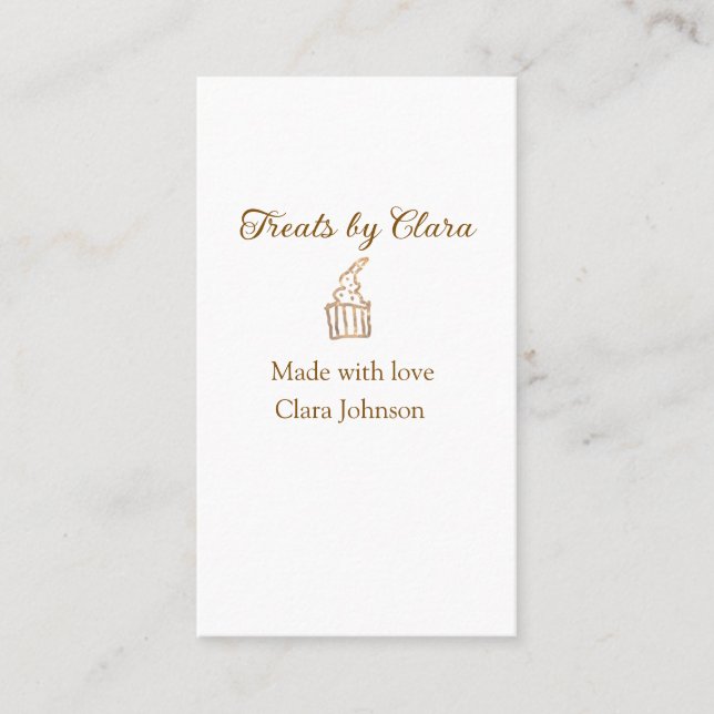 Cartão De Visita Dourada faísca trata padaria feita com nome de adi (Frente)