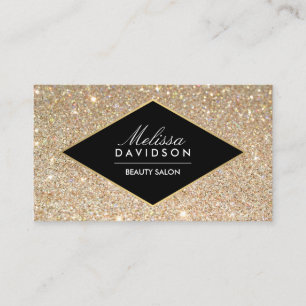 Cartão De Visita Dourada Glitter e Glamor BeauCartão de visita