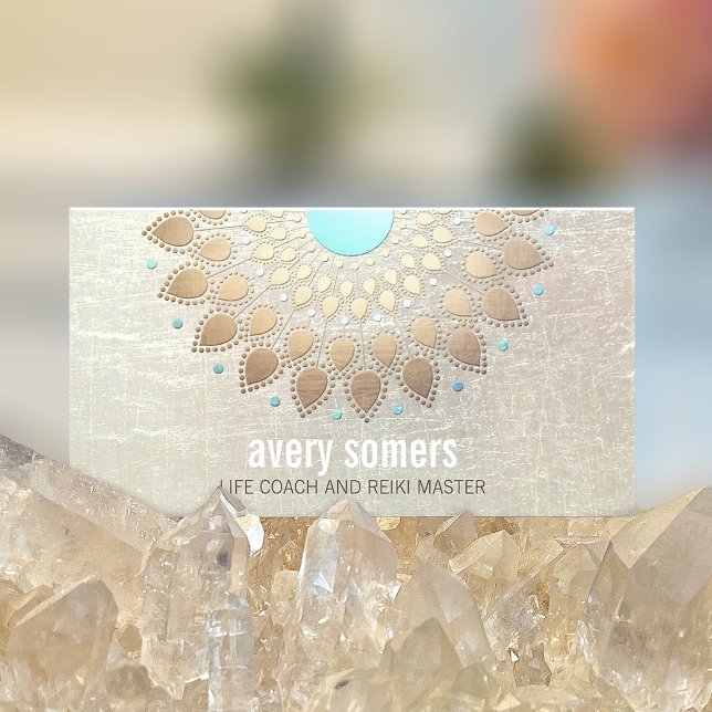 Cartão De Visita Dourada Lotus Yoga e Meditação Professora Bem-Esta (Criador carregado)