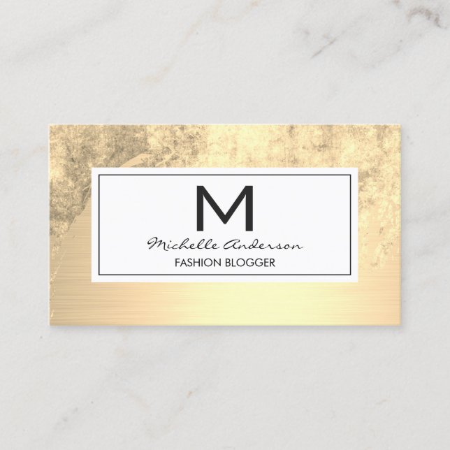 Cartão De Visita Dourada luxuosa, com cruz Dourada, de aquarela com (Frente)