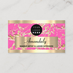 Cartão De Visita Dourada Marble Glitter Fashion Beautique Loja Fuc