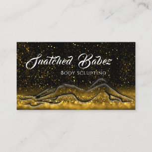 Cartão De Visita Dourada massagem  do logotipo de beleza de exclus