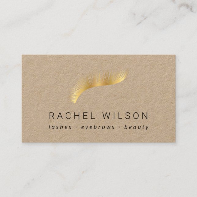 Cartão De Visita Dourada pálpebra Lash do artista da maquiagem da c (Frente)