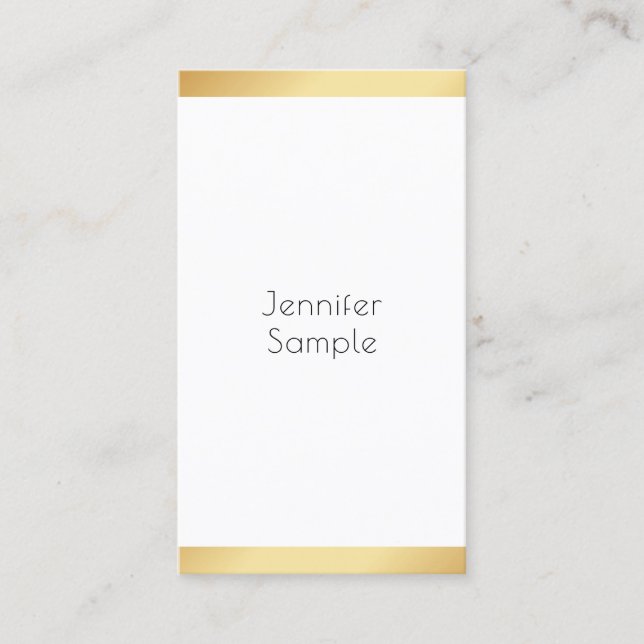 Cartão De Visita Dourada tendência profissional moderna e profissio (Frente)