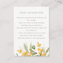 Cartão De Visita Dourada Verde Amarelo Wattle Foliage Cuidado com a