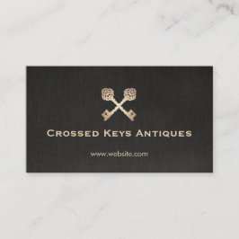 Cartão De Visita Dourada Vintage Skeleton Key Store