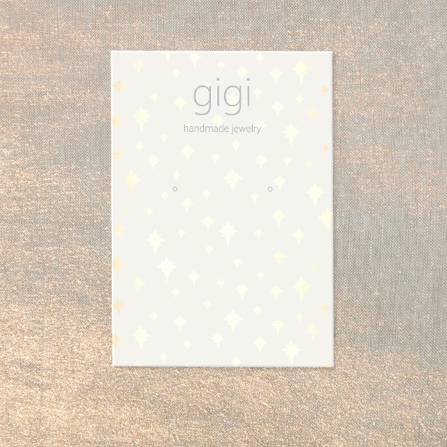 Cartão De Visita Douradas estrelas a ouvir o portador de joias (Criador carregado)