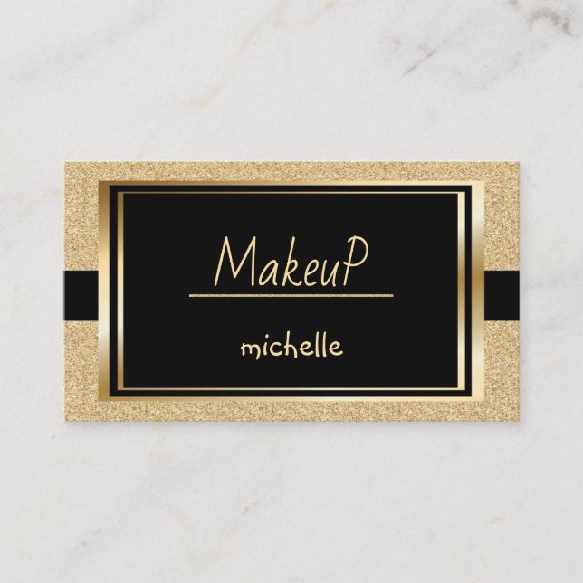 Cartão De Visita Dourado Black Personalizado Profissional (Frente)