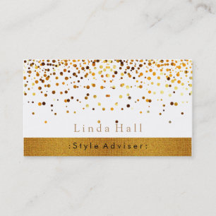 Cartão De Visita Dourado brilho elegante branco moderno