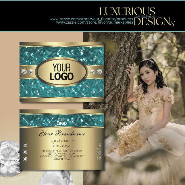 Cartão De Visita Dourado brilho lacrimogêneo Estrelas luminosas Our (Criador carregado)