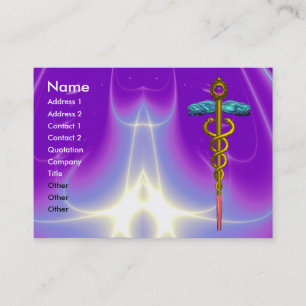 Cartão De Visita DOURADO CADUTO,MÉDICO,SERVIÇO MÉDICO - Bright Purp