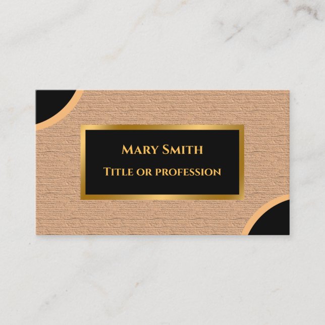 Cartão De Visita Dourado Castanho Moderno de Luxo (Frente)