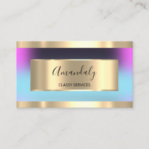 Cartão De Visita Dourado Ceifador Moderno Cobalt BlackGlitter OMBR