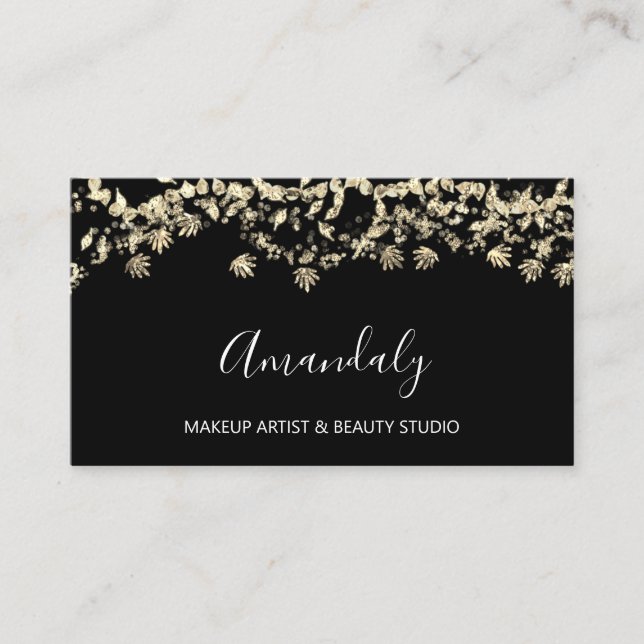 Cartão De Visita Dourado Compro de Beleza do Planejador de Evento G (Frente)