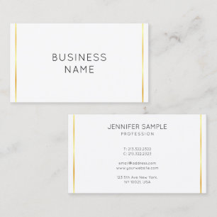 Cartão De Visita Dourado corporativo White Strips Moderno Elegante