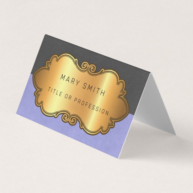 Cartão De Visita Dourado Couro Moderno Elegante (Frente)