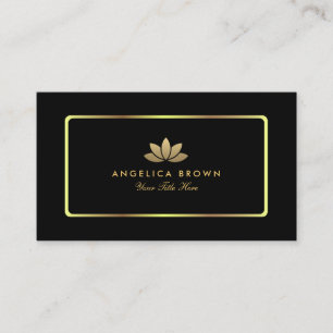 Cartão de visita Dourado da flor de Lotus