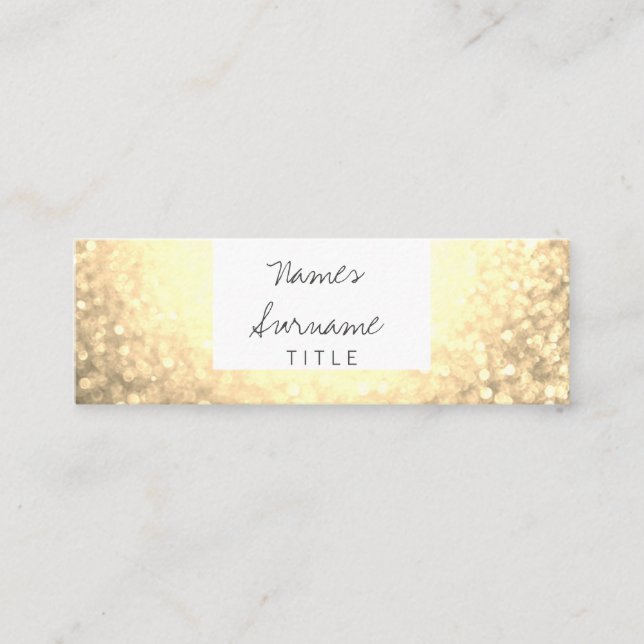 Cartão de visita Dourado de Bokeh do brilho na (Frente)