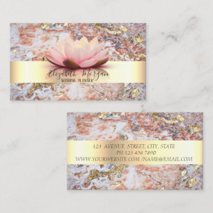 Cartão De Visita Dourado de Lotus Marble, uma faixa moderna elegant