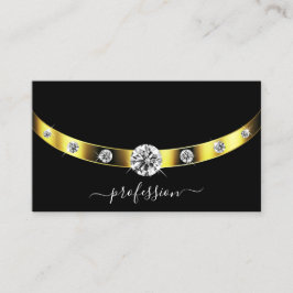 Cartão De Visita Dourado de luxo e preto com tons repicantes