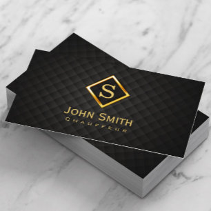 Cartão de visita Dourado do Chauffeur do monogram