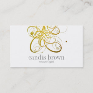 Cartão de visita Dourado do Cosmetologist do falso