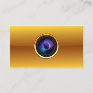 Cartão de visita Dourado do fotógrafo da câmera