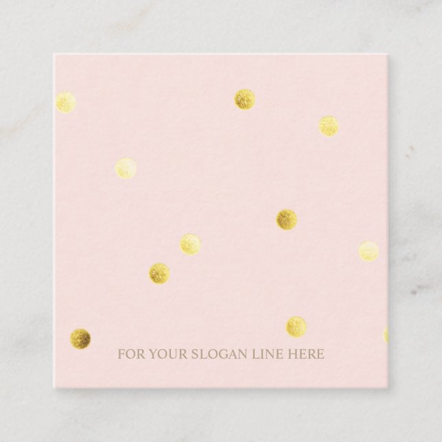 Cartão de visita Dourado do quadrado do rosa do (Frente)