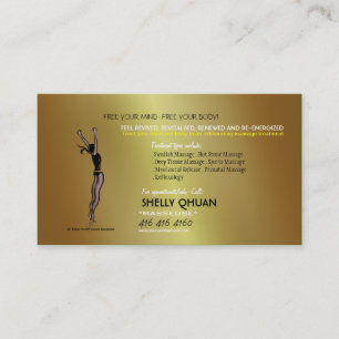 Cartão de visita Dourado do terapeuta do