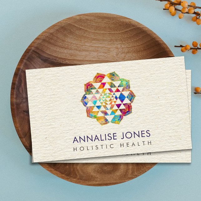 Cartão De Visita Dourado e aquarela Sri Yantra/Sri Chakra (Criador carregado)